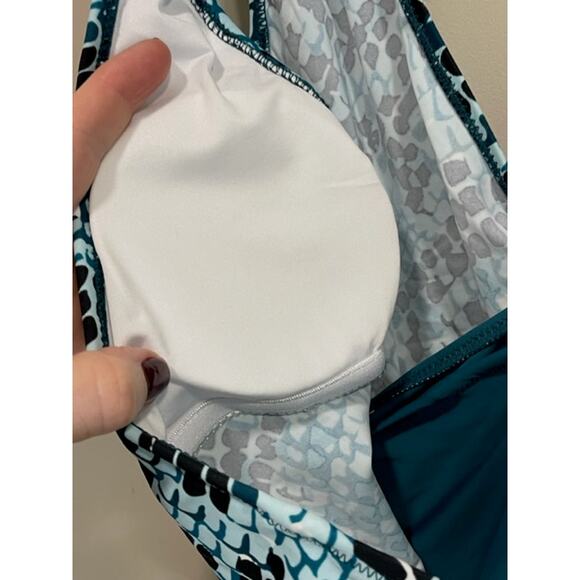 NWT Cupshe Teal Side Tye Figure Flattering One-Peice Swimsuit Women's Sz XS - Picture 5 of 9